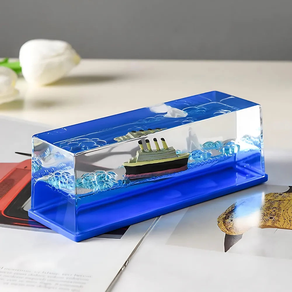 Car dashboard sailing ship showpiece