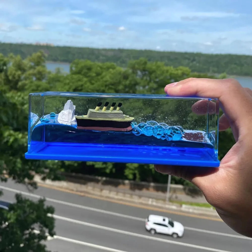 Car dashboard sailing ship showpiece