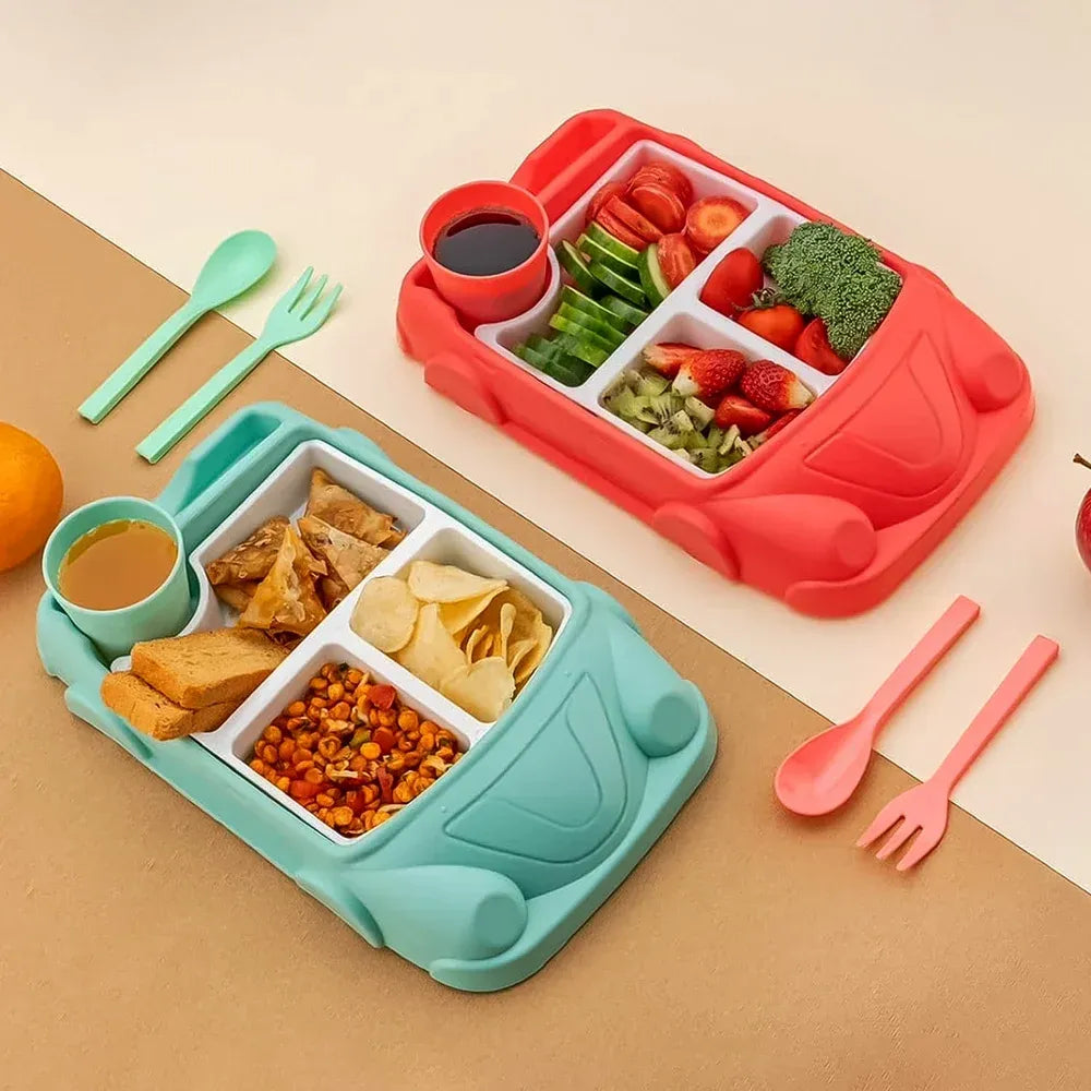 Car-shaped baby plate set - kitchen tool