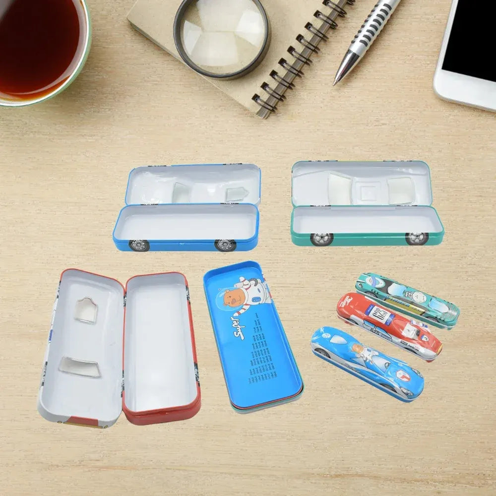 Car-shaped metal pencil box - office
