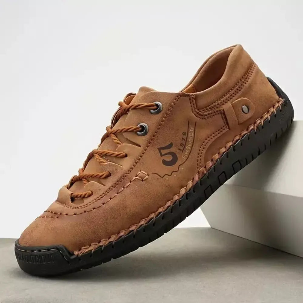 Classic tan leather casual shoes - footwear