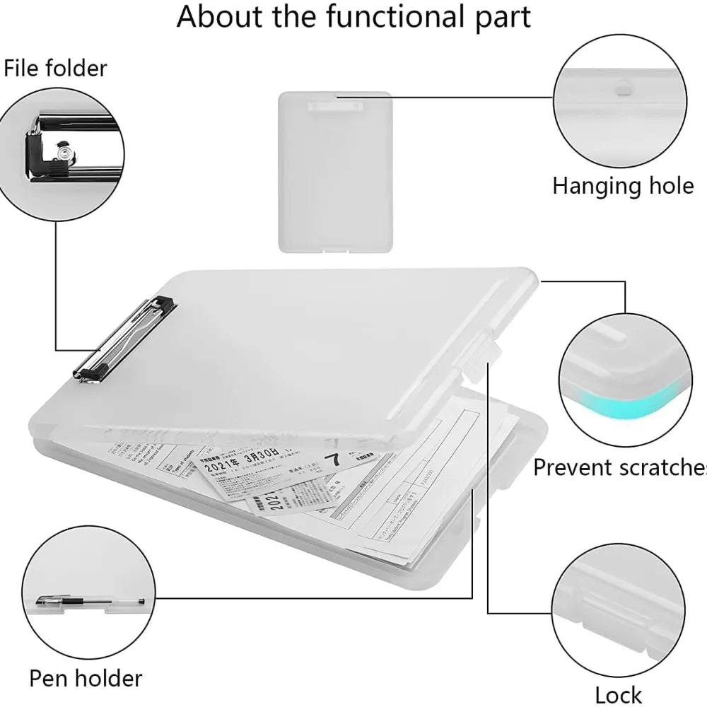 Clipboard paper holder storage writing pad with plastic ideal for office nurse students teachers sales