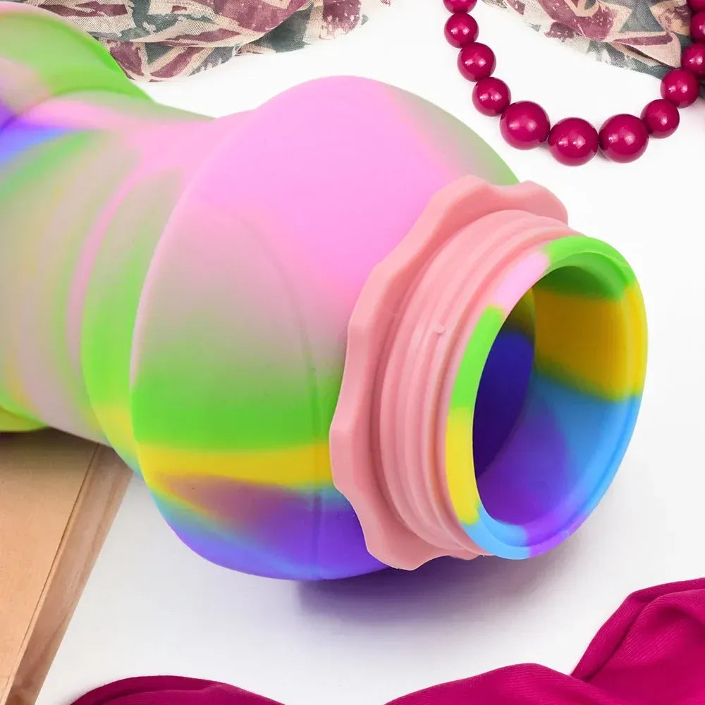 Collapsible silicone water bottle - home & kitchen