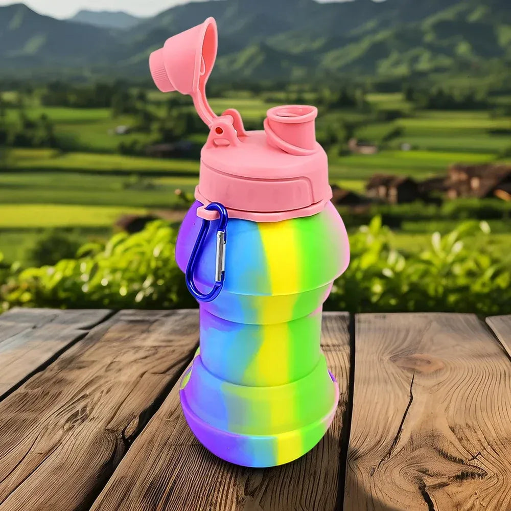 Collapsible silicone water bottle - home & kitchen