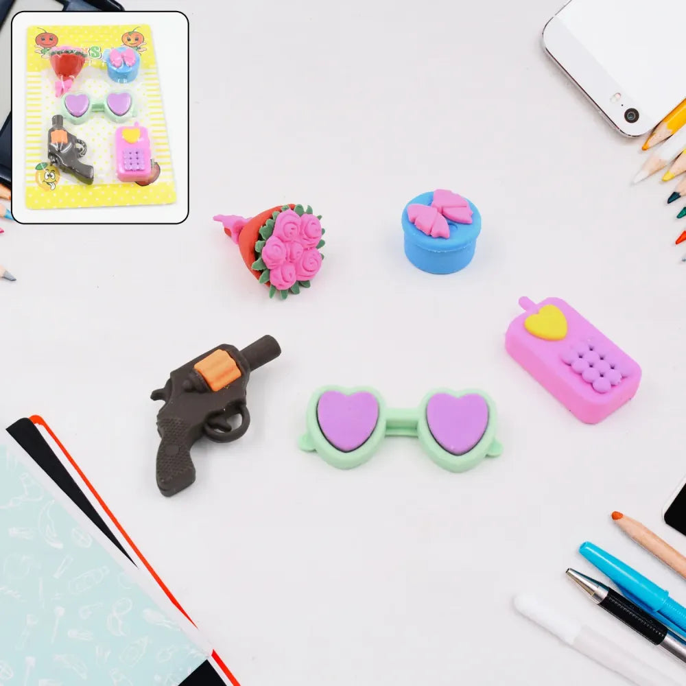 Colorful 3d kids erasers - office