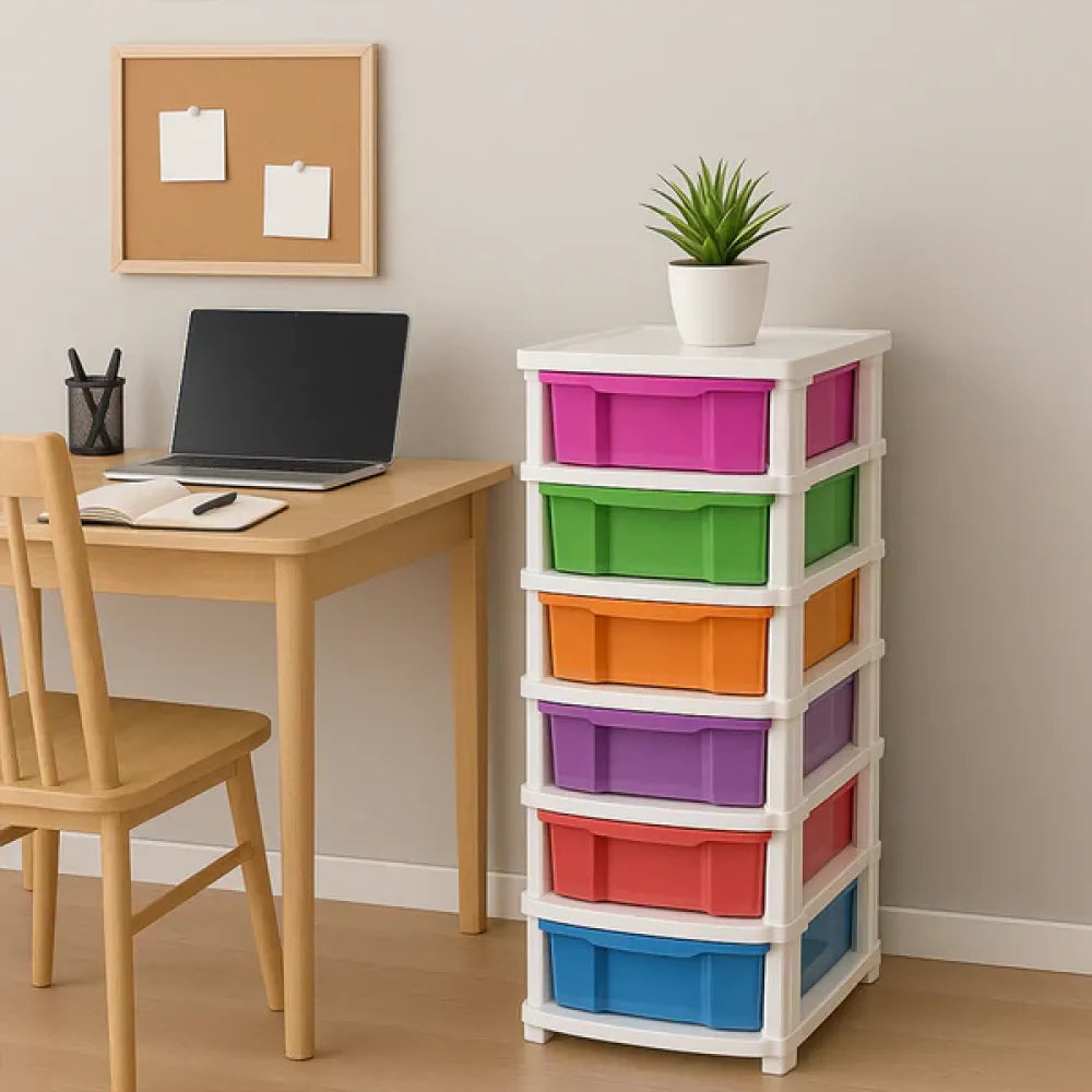 Colorful 6-tier storage drawers - home improvement