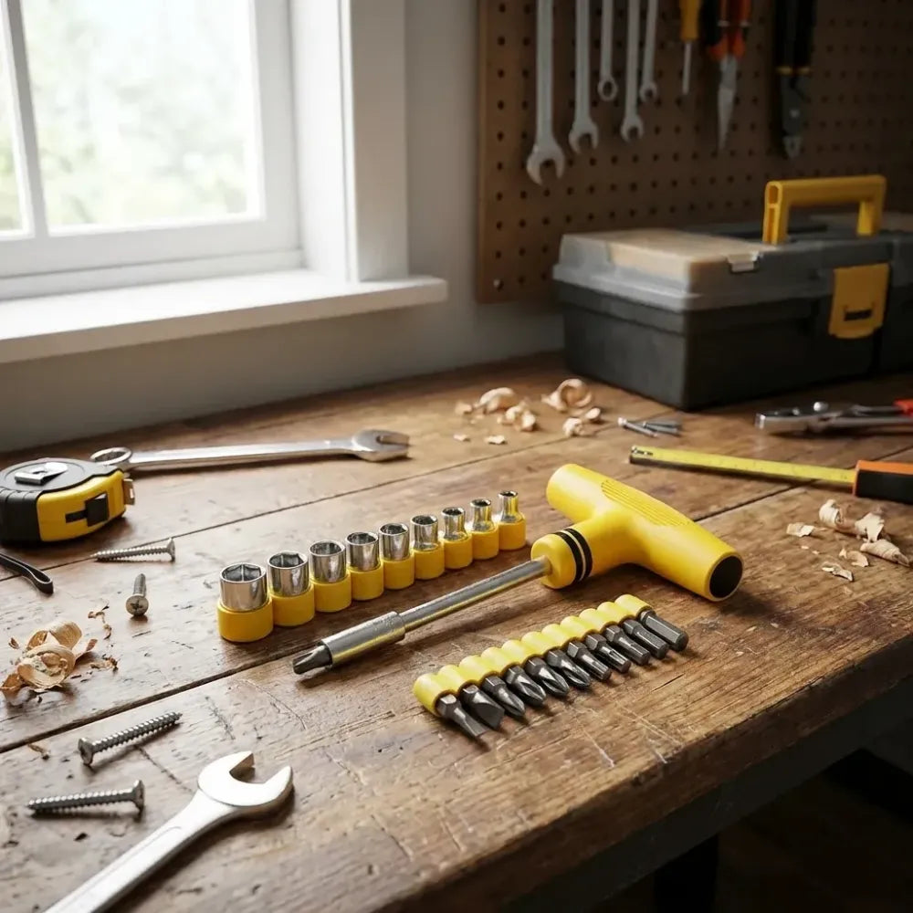 Compact electronics tool kit - power & hand tools