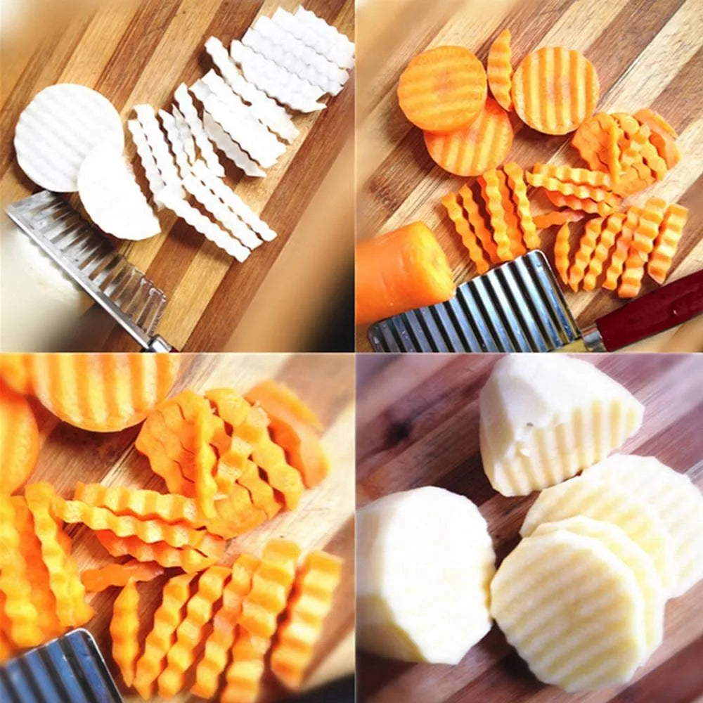 Crinkle-cut stainless steel knife - home & kitchen