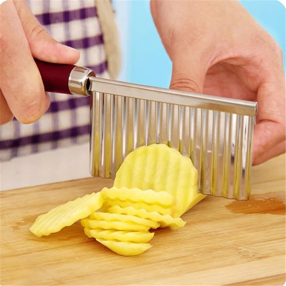 Crinkle-cut stainless steel knife - home & kitchen