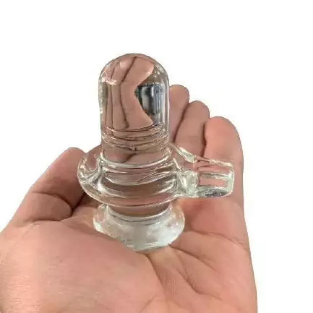 Crystal shivling showpiece - home essentials