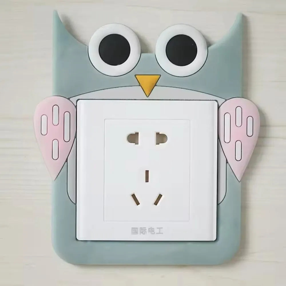 Cute cartoon power socket stickers assorted color (pack of 2)
