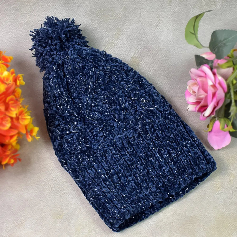 Cute knit winter cap for girls- 1 pc - health & beauty