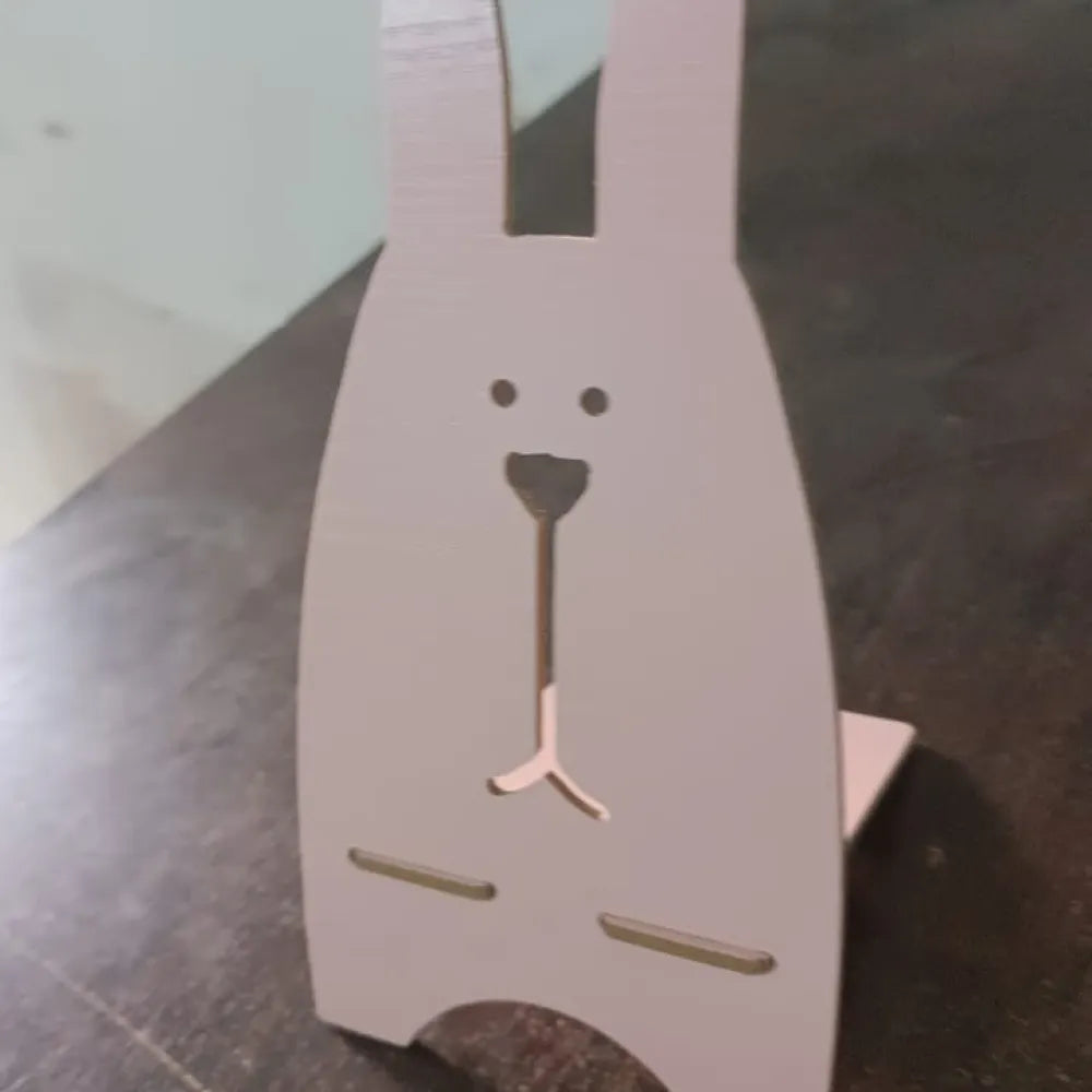 Cute rabbit wood phone stand - electronics