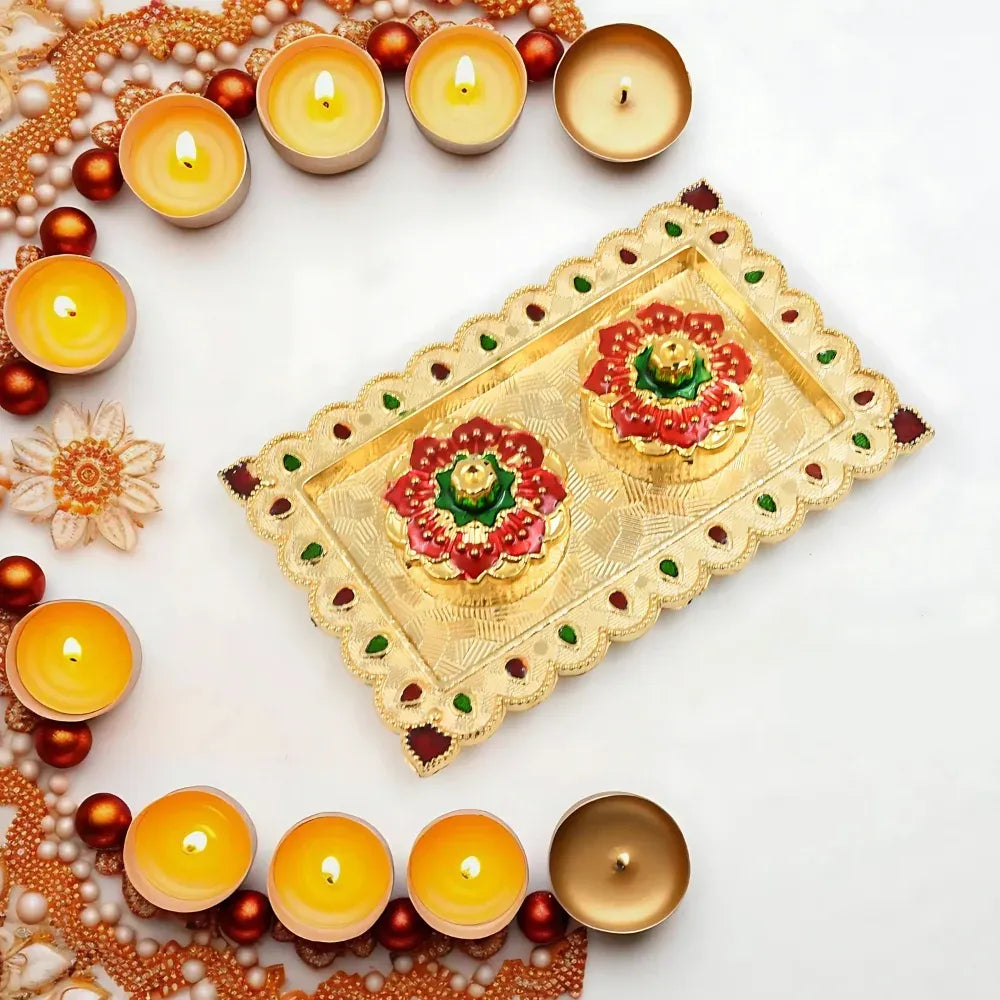 Decorative puja thali plate - home decor