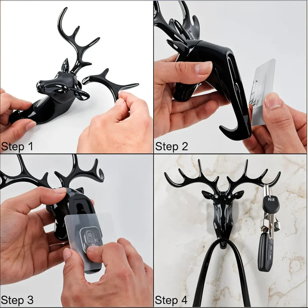 Deer head self-adhesive wall hook - home improvement
