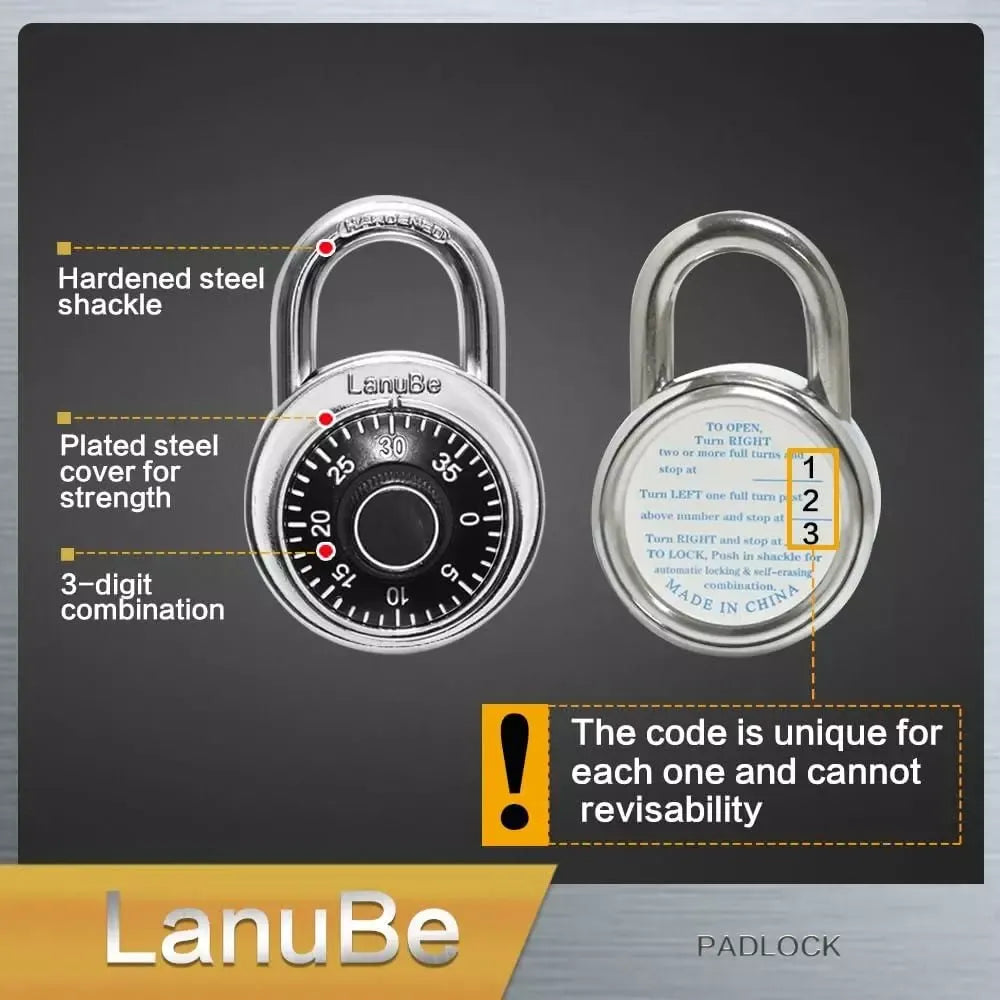 Dial combination padlock - home essentials