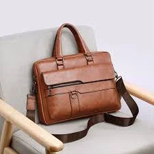 Sleek Faux Leather Messenger Bag