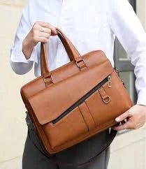 Sleek Faux Leather Messenger Bag