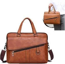 Sleek Faux Leather Messenger Bag