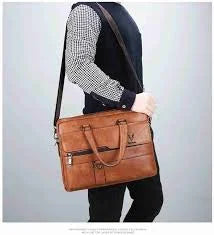 Sleek Faux Leather Messenger Bag