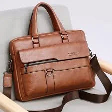 Sleek Faux Leather Messenger Bag