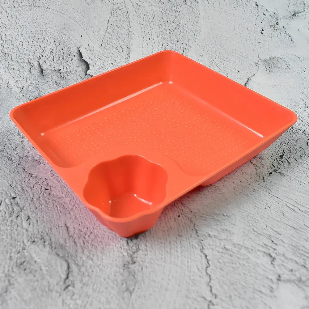 Dumpling plate with sauce compartment - home & kitchen