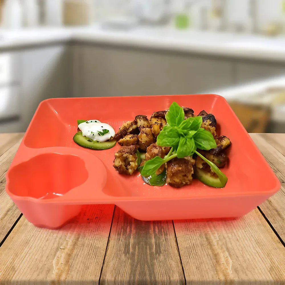 Dumpling plate with sauce compartment - home & kitchen