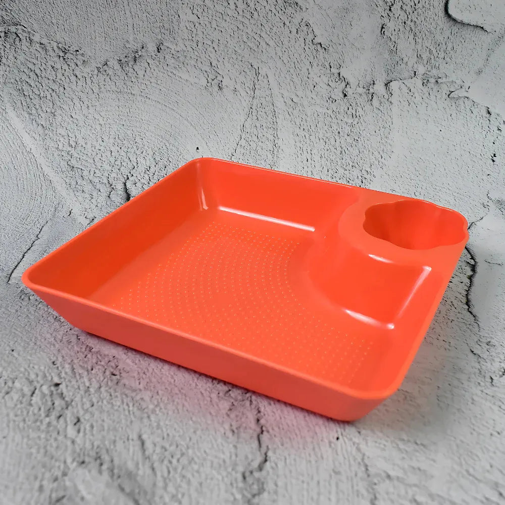 Dumpling plate with sauce compartment - home & kitchen