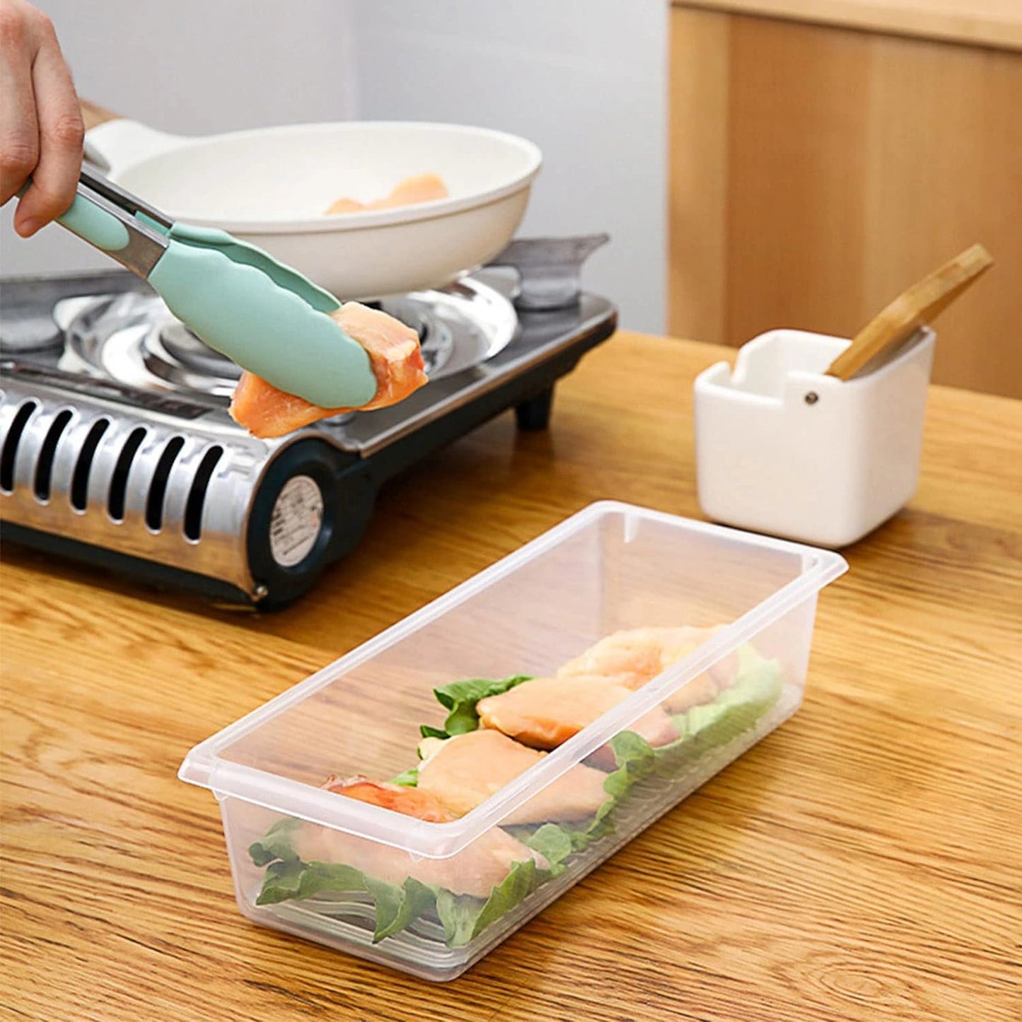 Fridge Storage Container with Drain Plate
