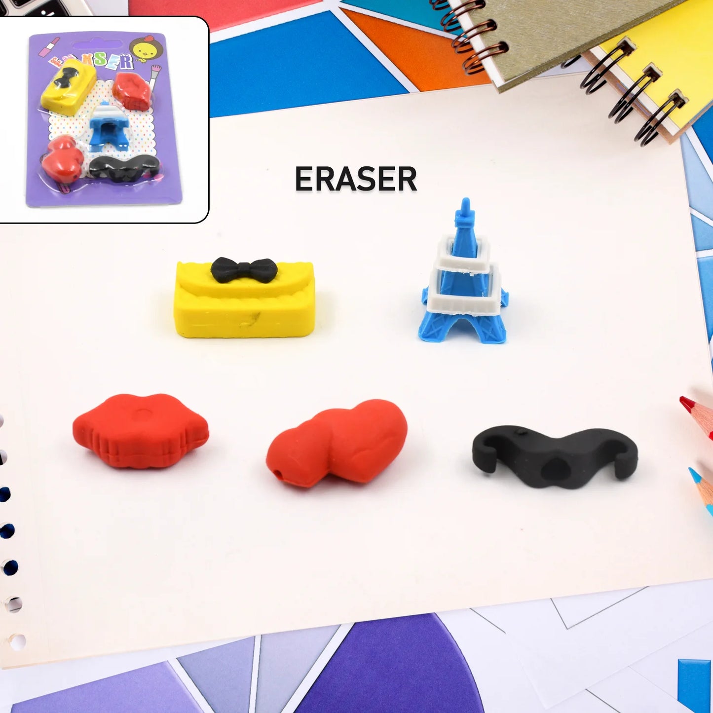 Colorful 3D Kids Erasers