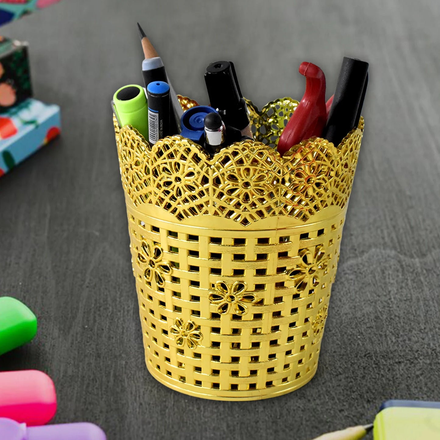 Metal Mesh Pen Holder