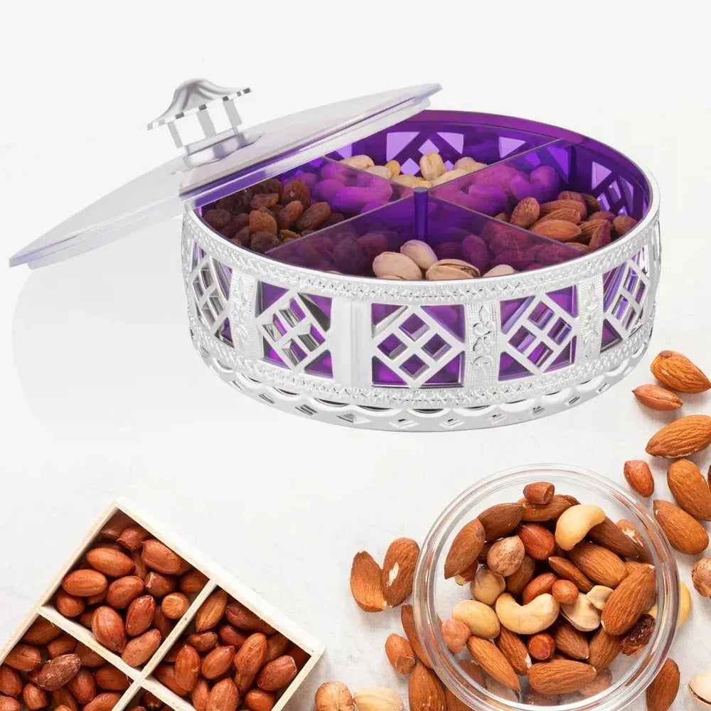 Elegant silver dry fruit box - kitchen tool