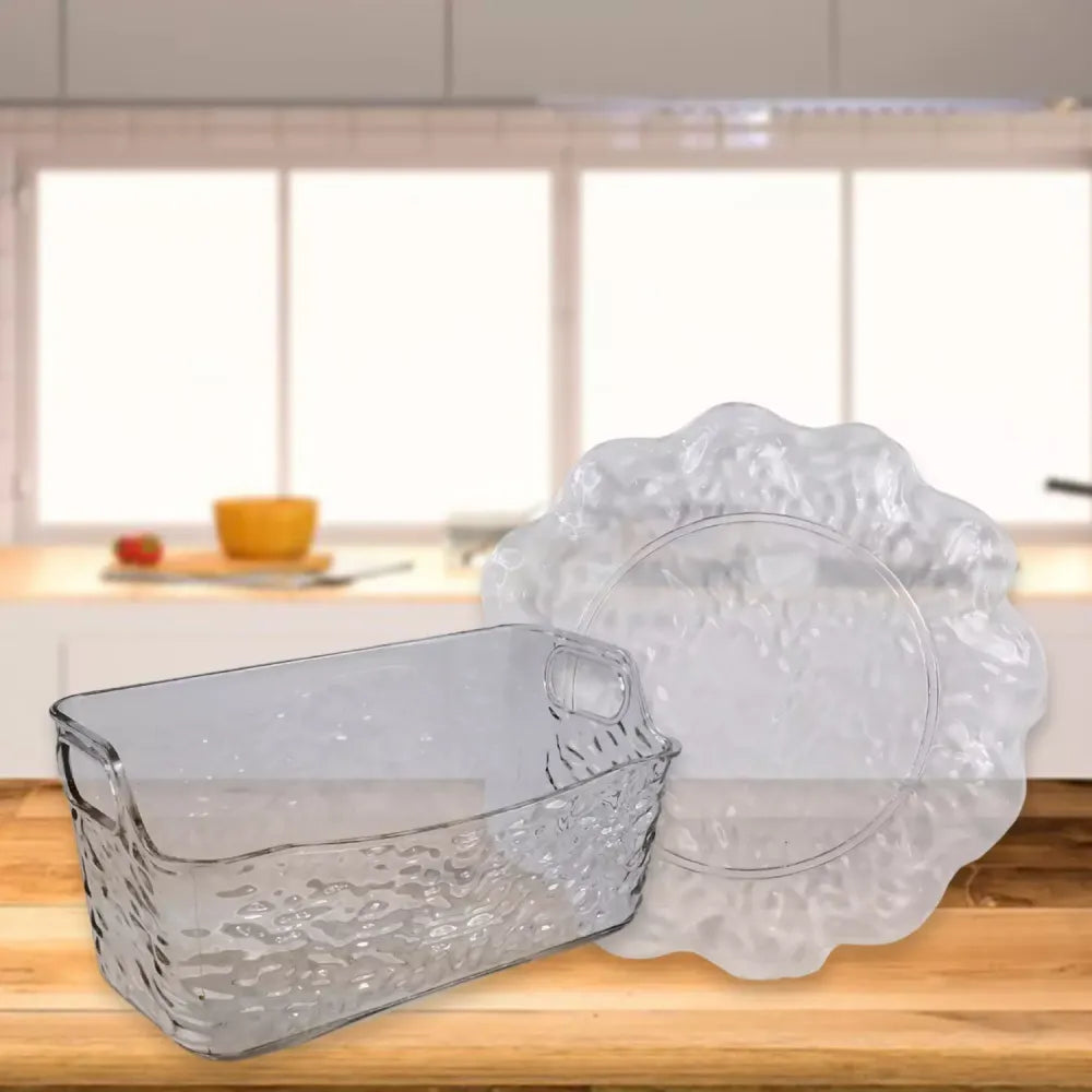 Flower design plastic plates - home & kitchen
