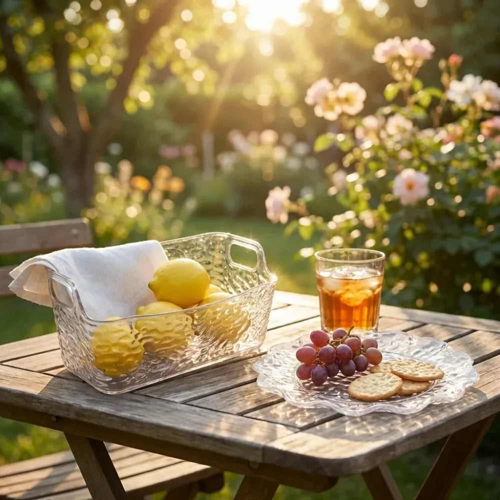 Flower design plastic plates - home & kitchen