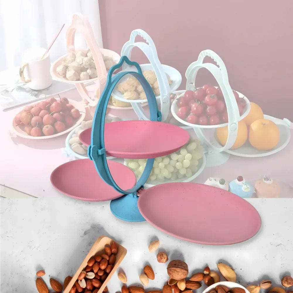 Foldable 3-tier fruit tray - home & kitchen