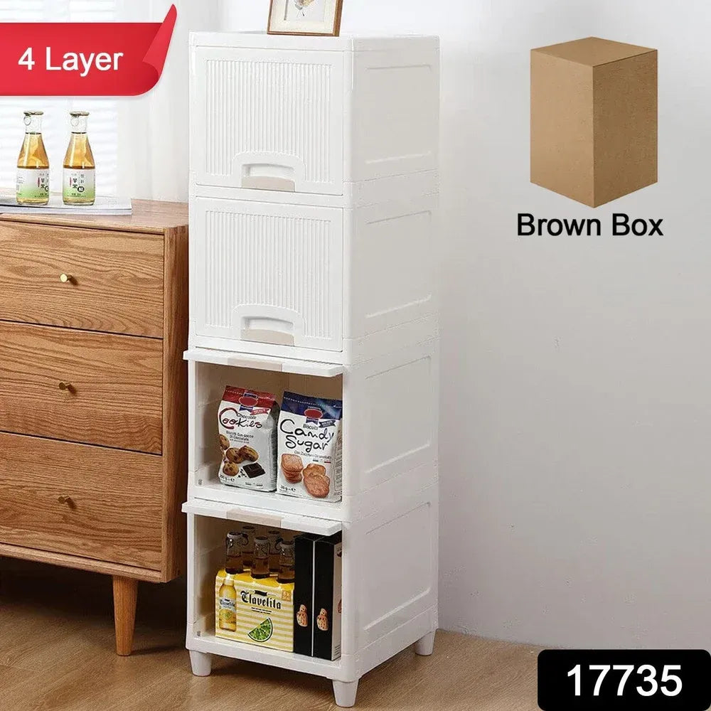 Foldable 4-layer storage drawers - home & kitchen