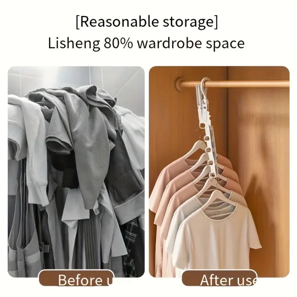 Foldable 5-hole clothes hanger - home improvement