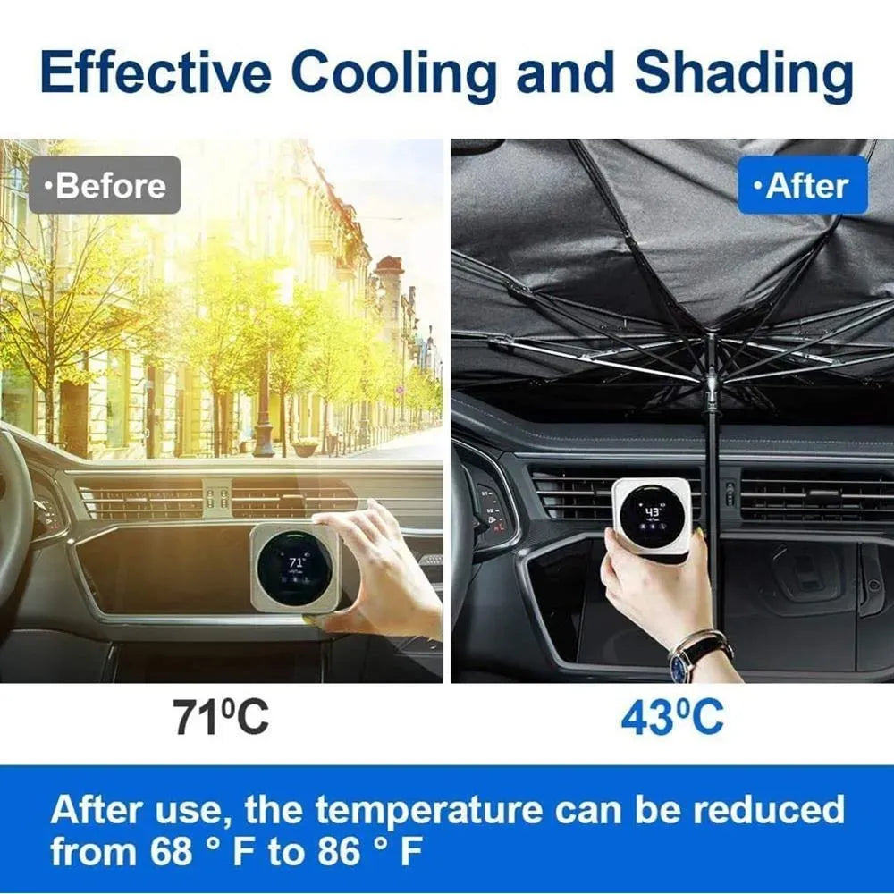 Foldable car sunshield umbrella - automotive