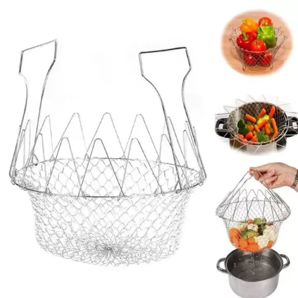 Foldable chef strainer basket - home & kitchen