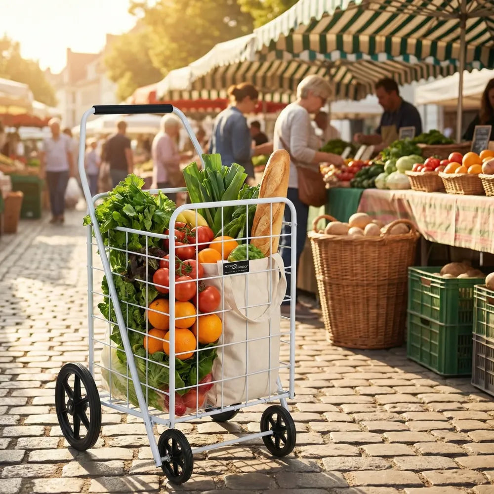 Foldable heavy-duty shopping trolley (set of 2 trolley) - home & kitchen