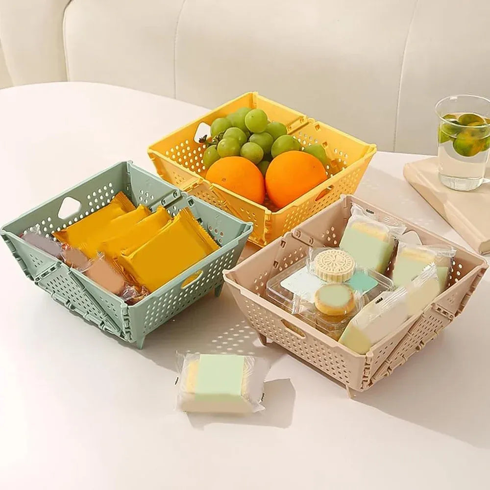 Foldable ventilated storage basket - kitchen tool