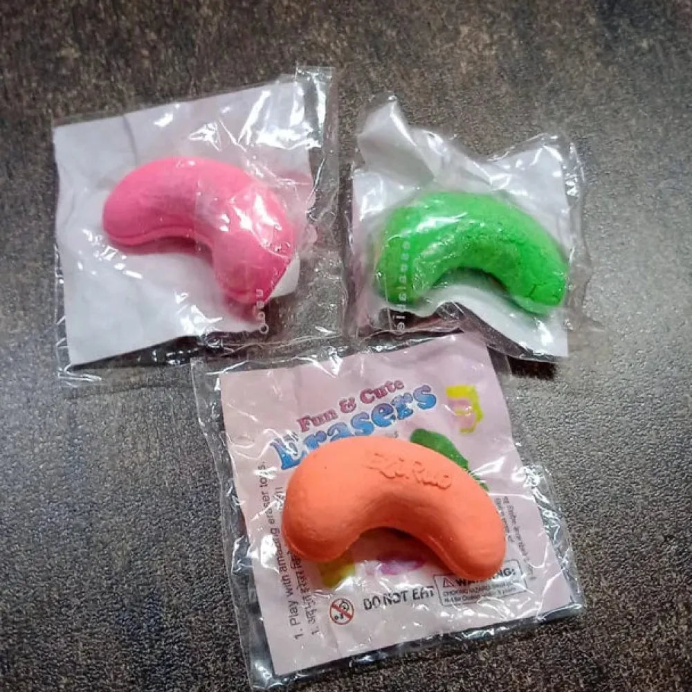 Fun cashew-shaped kids eraser - office