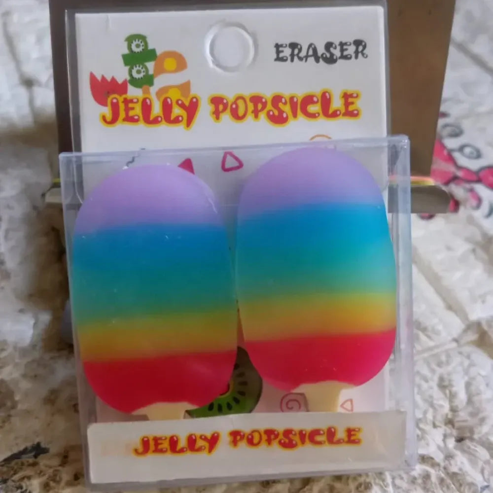 Fun jelly popsicle erasers - office