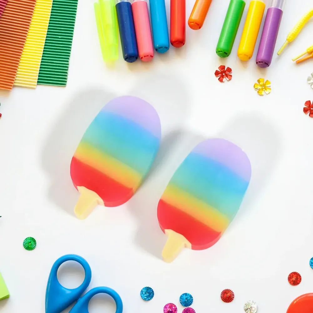 Fun jelly popsicle erasers - office
