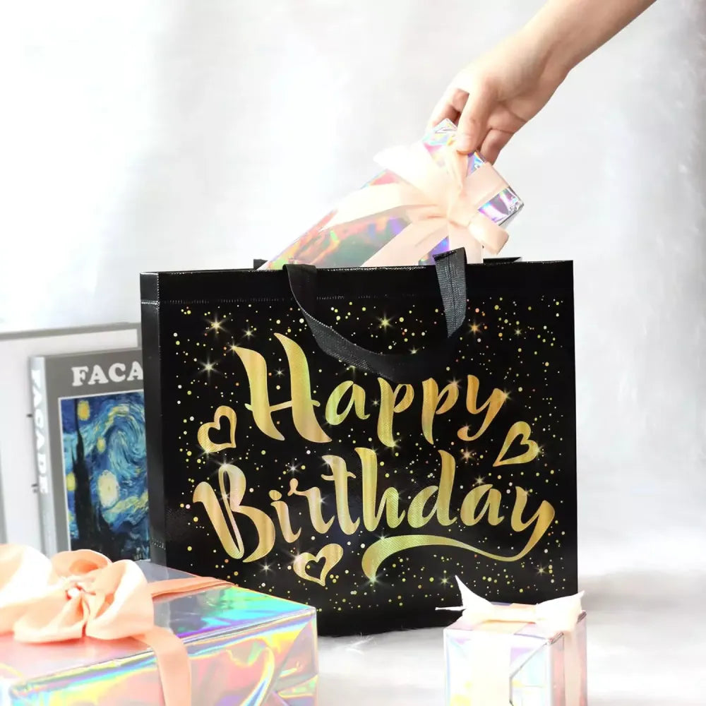 Gold star birthday gift bag - home & kitchen