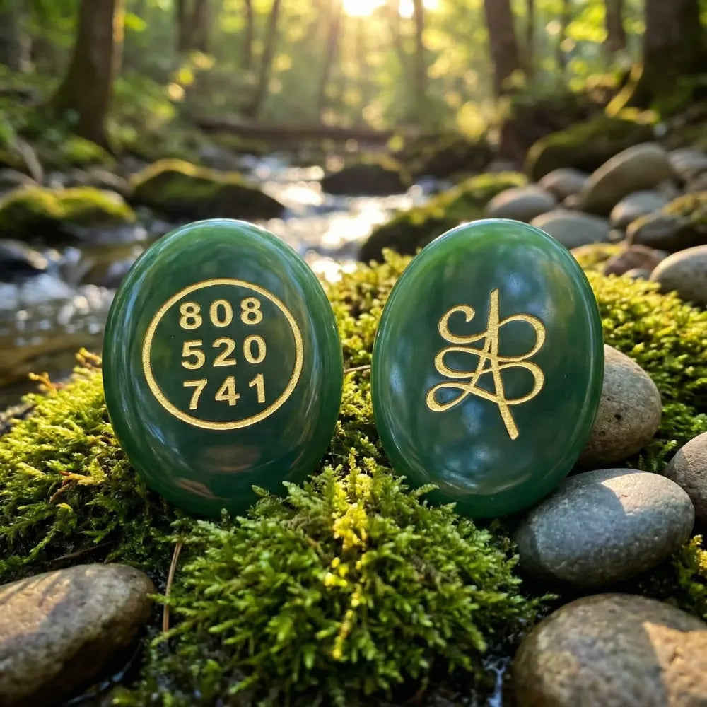 Green jade money magnet coin