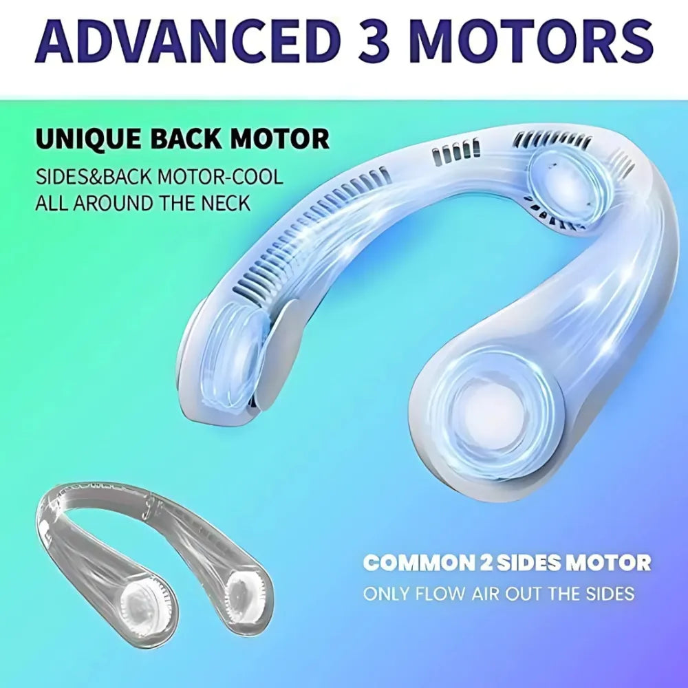Hands free cooling neck fan