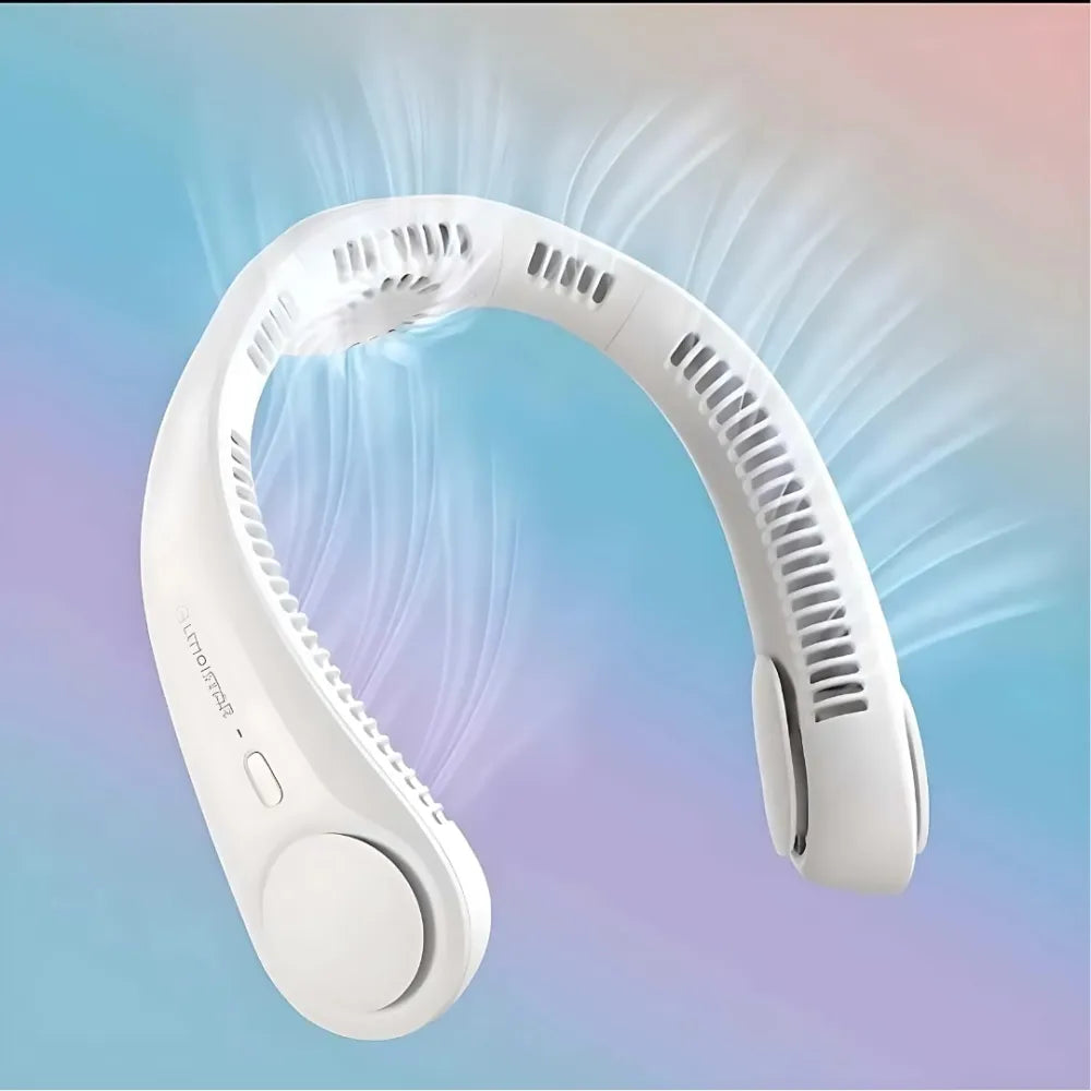 Hands free cooling neck fan