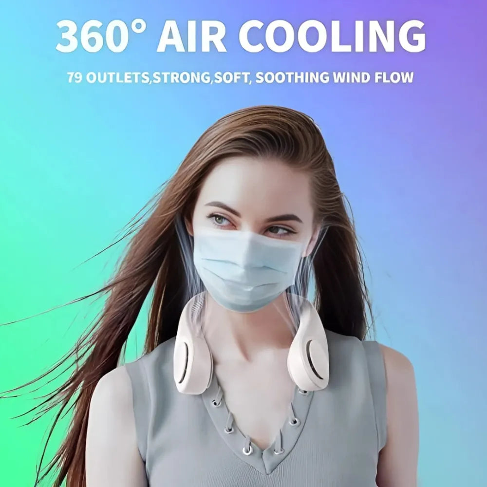 Hands free cooling neck fan