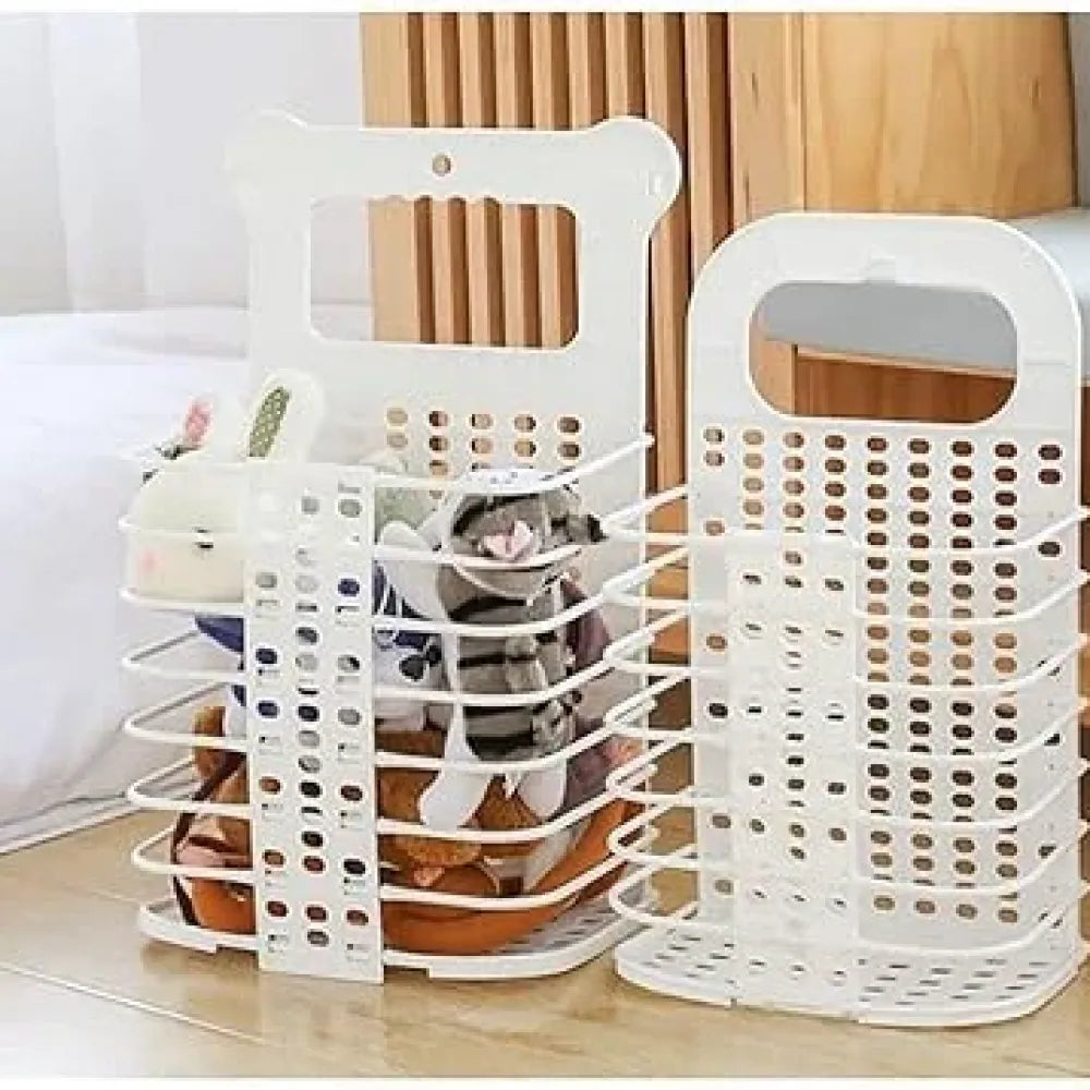 Hanging plastic laundry basket